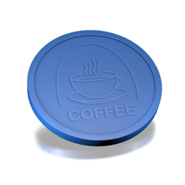 Consumptiemunten COFFEE met rand 250 stuks Ø29mm BLAUW