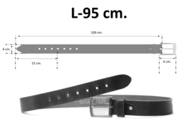 Riem leer grijs 95 cm