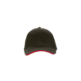 CHEF WORKS COOL VENT BASEBALL CAP ZWART EN ROOD