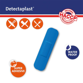 Detectaplast detect. pleister waterafstotend blauw 19x72mm