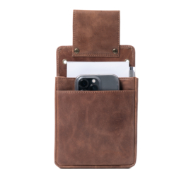 Holster beurs,iphone,notitieblok – leer cognac