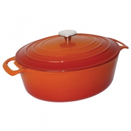 VOGUE OVALE INDUCTIE BRAADPAN ORANJE 6L