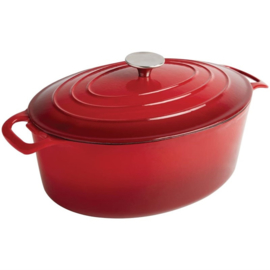 VOGUE OVALE INDUCTIE BRAADPAN ROOD 5L