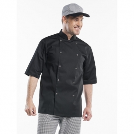 Chaud Devant Hilton Chef jacket ZWART korte mouw