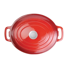 VOGUE OVALE INDUCTIE BRAADPAN ROOD 6L