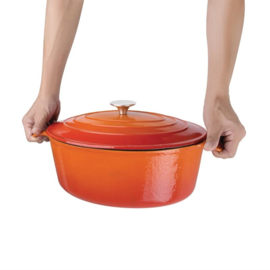 VOGUE OVALE INDUCTIE BRAADPAN ORANJE 5L