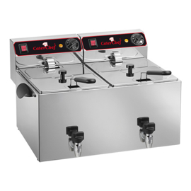 CaterChef Elektrische friteuse - topunit, 2x 9 liter