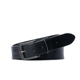 Riem zwart leer 95 cm