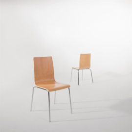 Bolero stoel met vierkante rug beuken