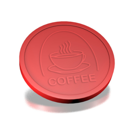 Consumptiemunten COFFEE met rand 250 stuks Ø29mm ROOD