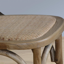 Bolero houten stoel met gekruiste rugleuning naturel 2 stuks