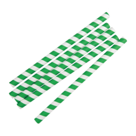 Fiesta Green groen/wit gestreepte papieren smoothierietjes 21cm