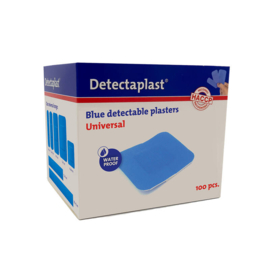 Detectaplast detect. pleister waterafstotend blauw 38x38mm