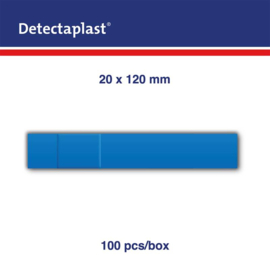 Detectaplast detect. pleister waterafstotend blauw 120x20mm