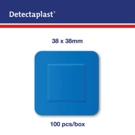 Detectaplast detect. pleister waterafstotend blauw 38x38mm