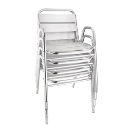 Bolero stapelbare aluminium stoelen met gebogen armleuning