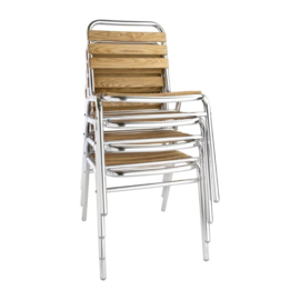 Bolero aluminium en essenhouten stoelen