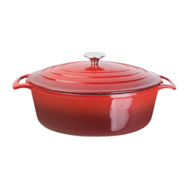 VOGUE OVALE INDUCTIE BRAADPAN ROOD 6L