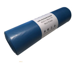 Afvalzak LDPE (gerecycled) 65/25x140cm T70 blauw 100st/doos (240ltr Kliko)