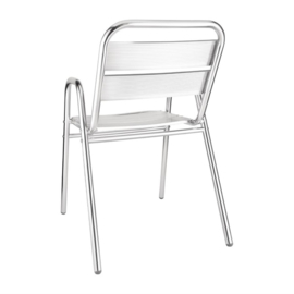 Bolero stapelbare aluminium stoelen met gebogen armleuning