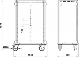 Voedsel transportwagen (cap. 10 x GN 2/1)