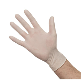 Latex handschoenen wit gepoederd
