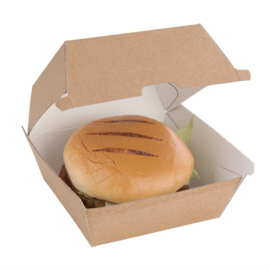 FIESTA COMPOSTABLE COMPOSTEERBARE HAMBURGERDOOSJES KRAFT 108x112x112