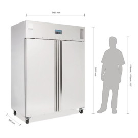 POLAR U-SERIE PROFESSIONELE 2-DEURS VRIEZER RVS 1300L