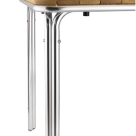 Bolero vierkante essen en aluminium tafel 70cm