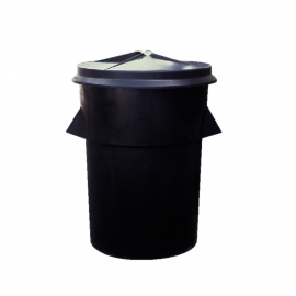 Zwarte kunststof afvalbak 94L