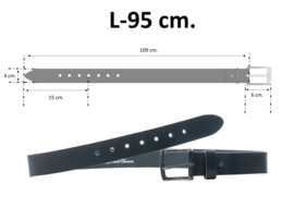 Riem zwart leer 95 cm