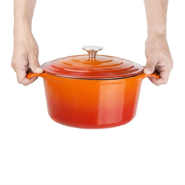 VOGUE RONDE INDUCTIE BRAADPAN ORANJE 4L