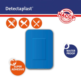 Detectaplast detect. pleister waterafstotend blauw 50x72mm
