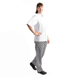 WHITES EASYFIT TEFLON UNISEX KOKSBROEK GROTE RUIT ZWART-WIT