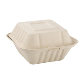 FIESTA COMPOSTABLE COMPOSTEERBARE BAGASSE HAMBURGERDOOSJES 152MM