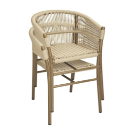 BOLERO FLORENCE NATUURLIJK TOUW TWIST RIETEN STOELEN (PAK VAN 2)