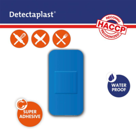 Detectaplast detect. pleister waterafstotend blauw 38x72mm