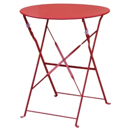 BOLERO RONDE STALEN OPKLAPBARE TAFEL ROOD 59,5CM