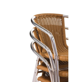 Bolero aluminium en rotan stoel naturel