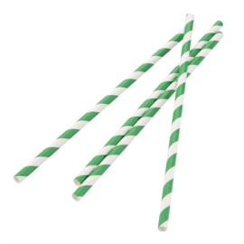 Fiesta Green composteerbare papieren rietjes groen-wit gestreept