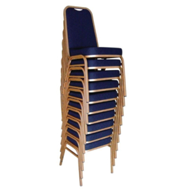 Bolero banketstoel met vierkante rugleuning blauw