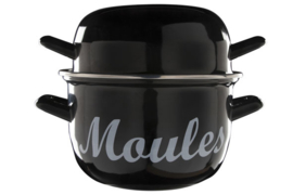 MOULES MOSSELPAN 1,2KG ZWART 2,8L D18CM AFGEROND