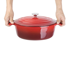 VOGUE OVALE INDUCTIE BRAADPAN ROOD 6L