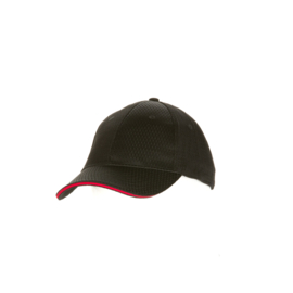 CHEF WORKS COOL VENT BASEBALL CAP ZWART EN ROOD