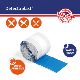 Detectaplast detect. pleister waterafstotend blauw 8cm x 5m