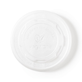 Vegware composteerbare platte deksels deksels voor 34cl en 45,4cl bakjes