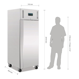 POLAR U-SERIE PROFESSIONELE 1-DEURS VRIEZER RVS 650L