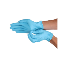CMT nitril handschoenen blauw poedervrij large (8-9)
