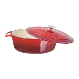 VOGUE OVALE INDUCTIE BRAADPAN ROOD 6L