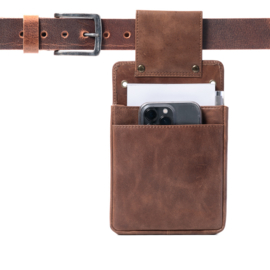 Holster beurs,iphone,notitieblok – leer cognac